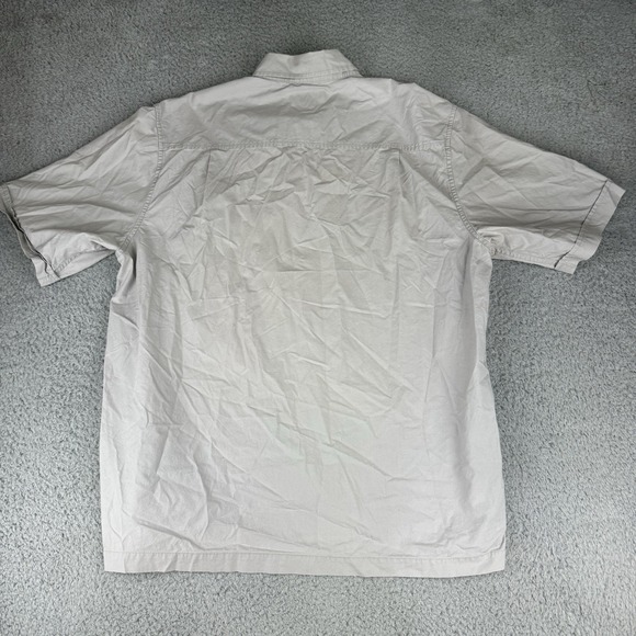 Timberland Shirt Men's Size Large Khaki Button-Up Long Sleeve Pockets Rugged Fit - Picture 9 of 10